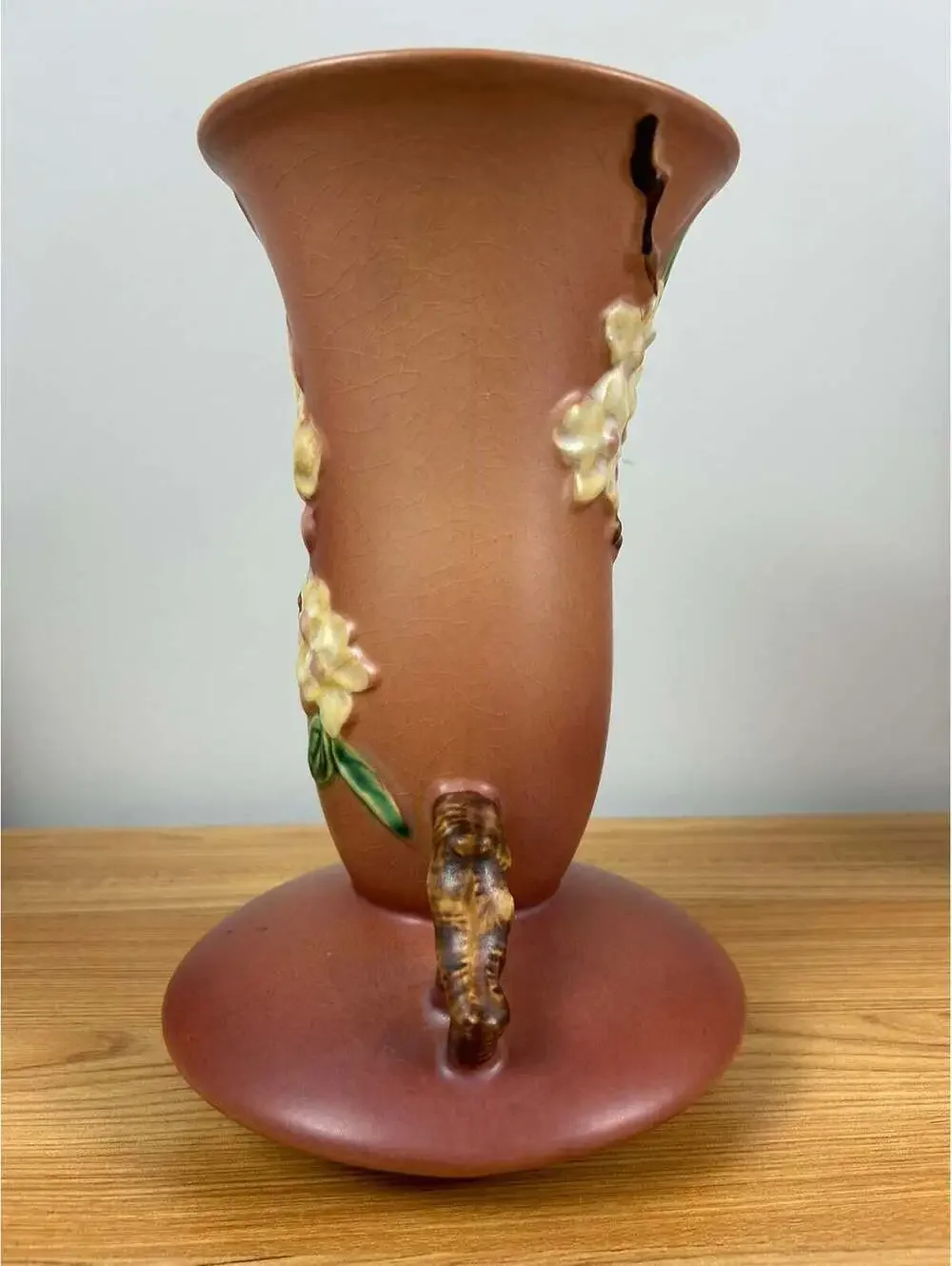 Roseville Apple Blossom Pink 1949 Vintage Art Pottery Ceramic Flower Vase 388-10